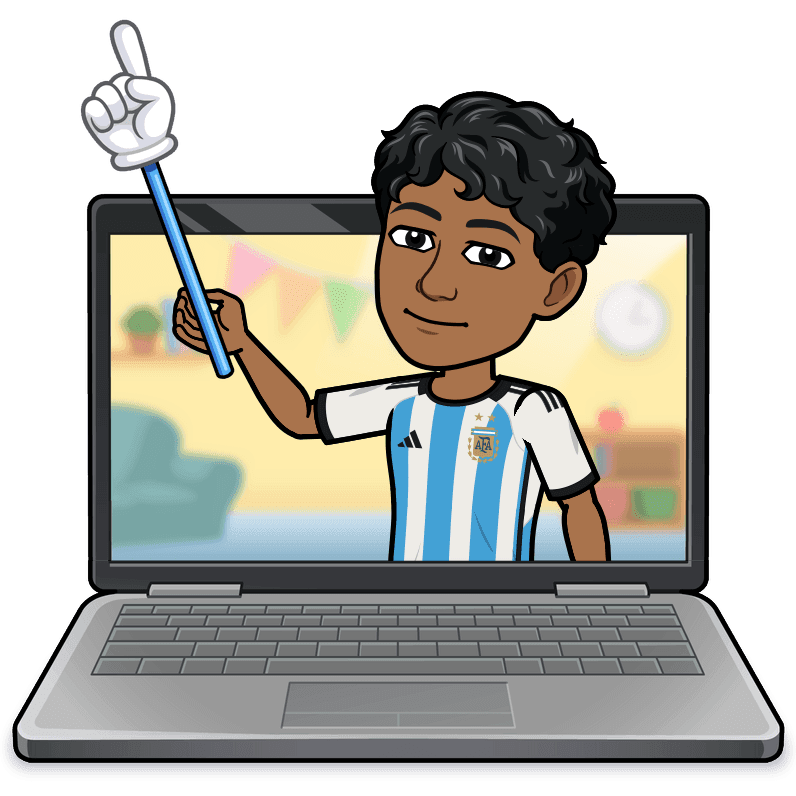 Picture of an image with my bitmoji hitting a keyboard